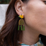 Boucles d'oreilles oiseau de paradis graphique