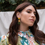 Boucles d'oreilles oiseau de paradis graphique