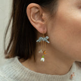 Boucles d'oreilles léopard, perce-neige & lune - L'Etincelle