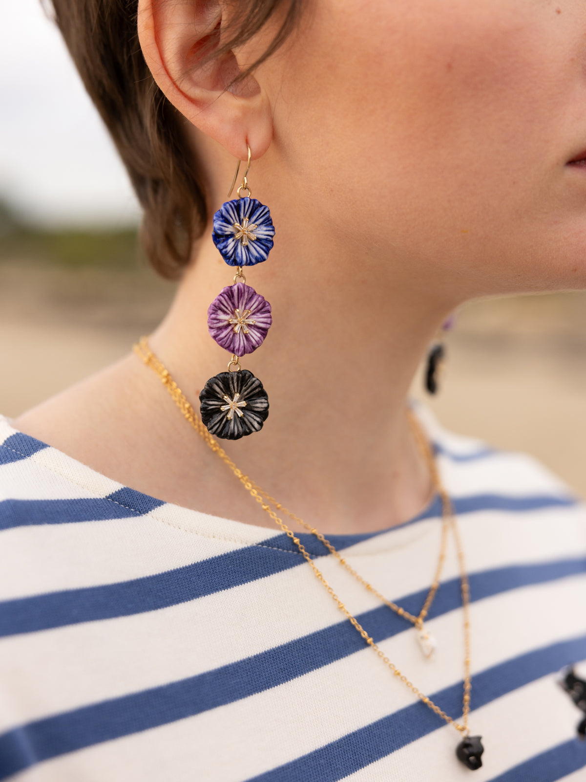 Boucles d'oreilles pendantes grands chardons