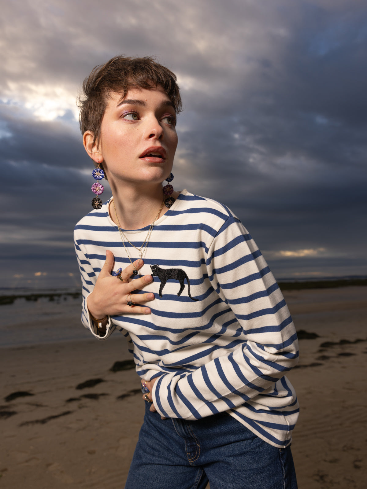 Boucles d'oreilles pendantes grands chardons