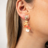 Boucles d'oreilles pendantes lapin et champignons - Il était une fois