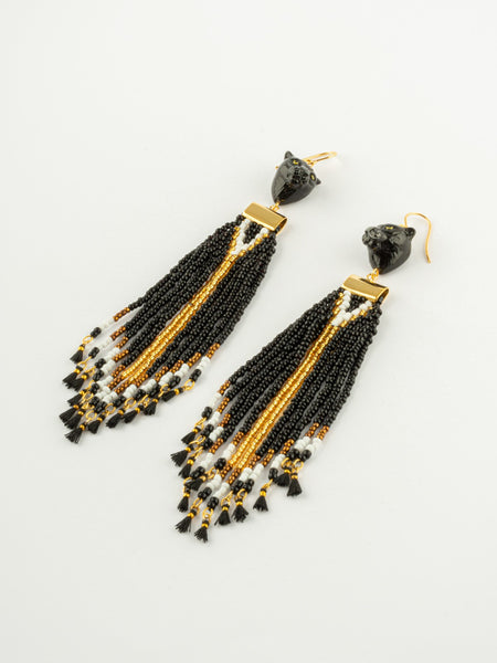 Nach(ナッシュ) panthere noire ピアス 10周年限定☆21AW nach PANTHERE NOIRE AVEC POMPONS ピアス