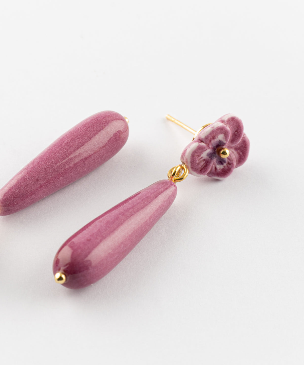 Boucles d'oreilles pensée & goutte