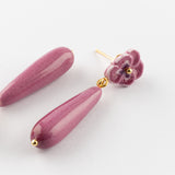 Boucles d'oreilles pensée & goutte