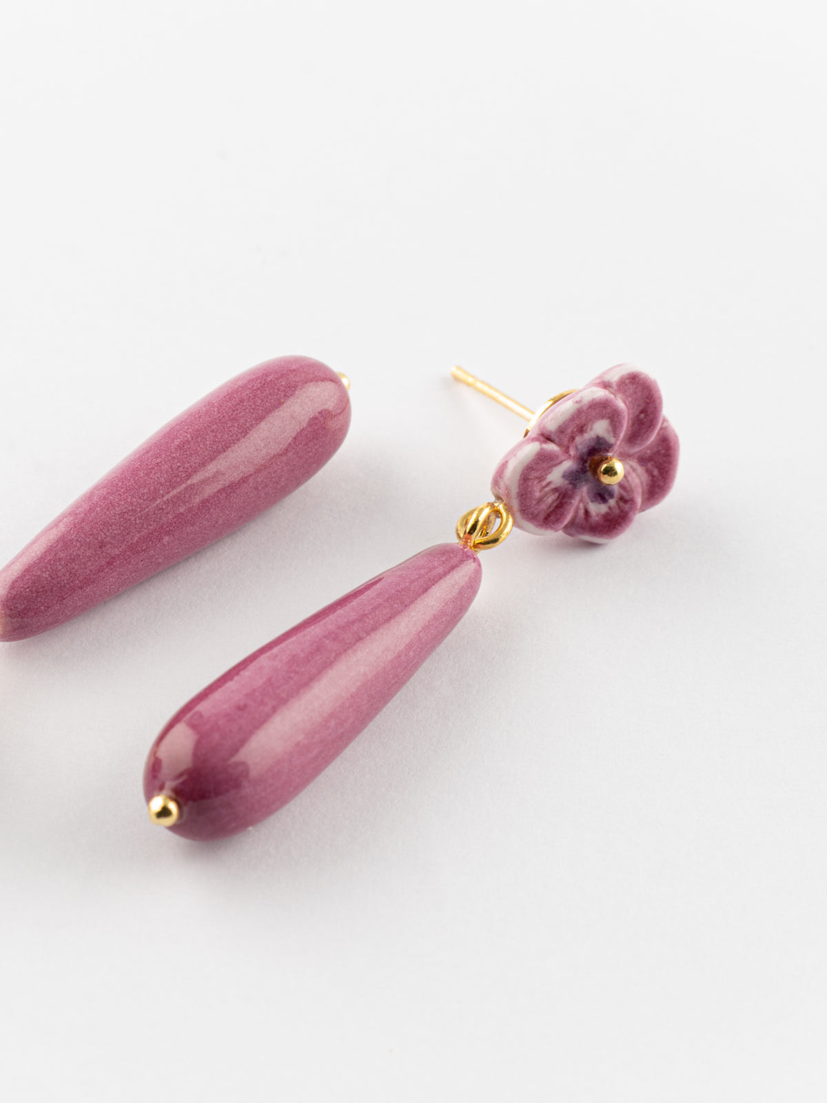 Boucles d'oreilles pensée & goutte