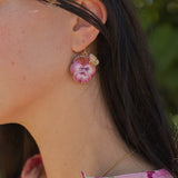 Boucles d'oreilles pensée & papillon