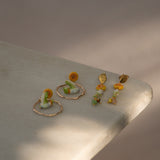 Boucles d'oreilles perruche & pampilles