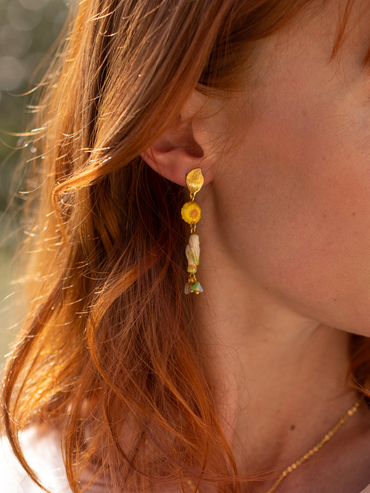 Boucles d'oreilles perruche & pampilles