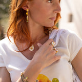 Boucles d'oreilles perruche & pampilles