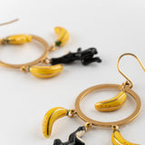 Boucles d'oreilles rondes capucin & bananes