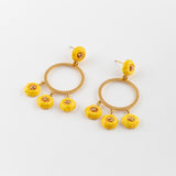 Boucles d'oreilles rondes pissenlit