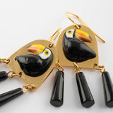 Boucles d'oreilles toucan graphique