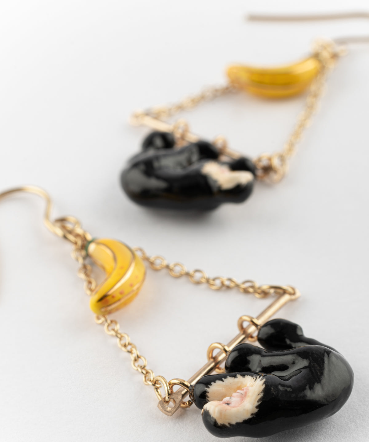 Boucles d'oreilles triangles capucin & banane