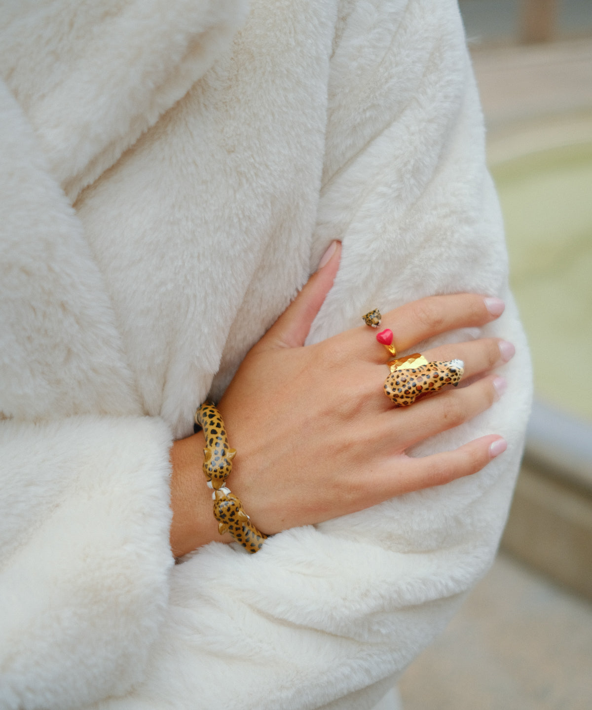 Bracelet perles guépard - Premier amour