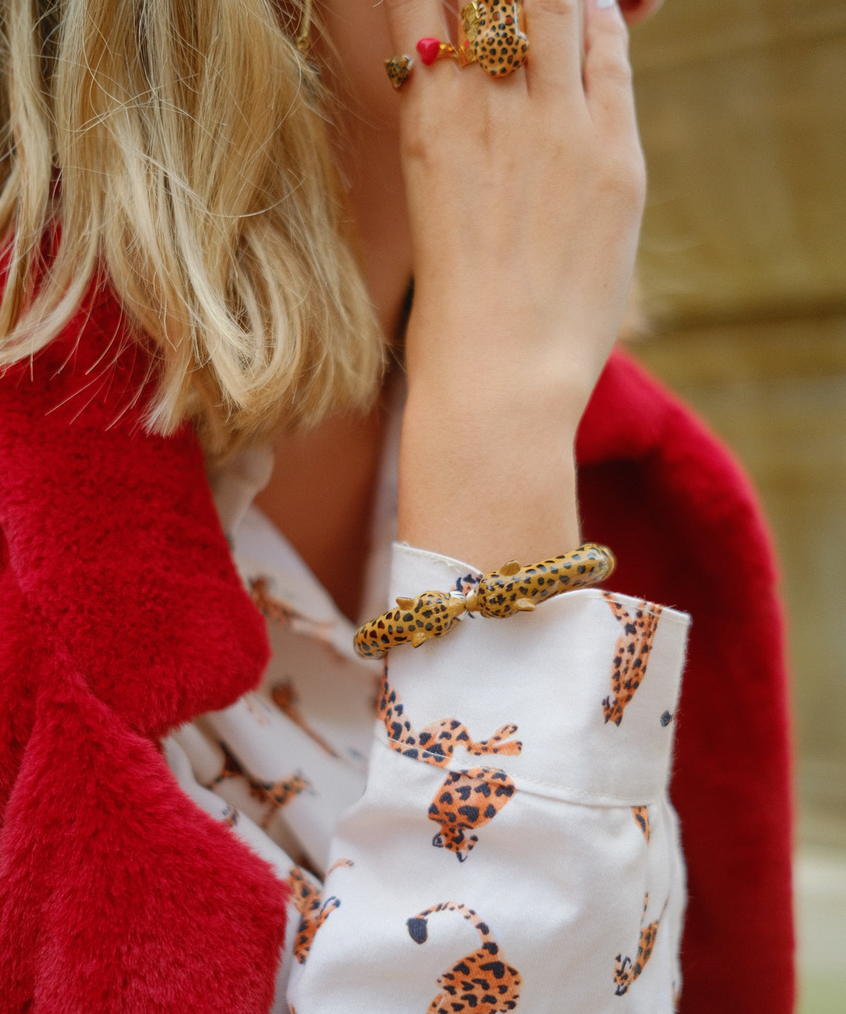 Bracelet perles guépard - Premier amour