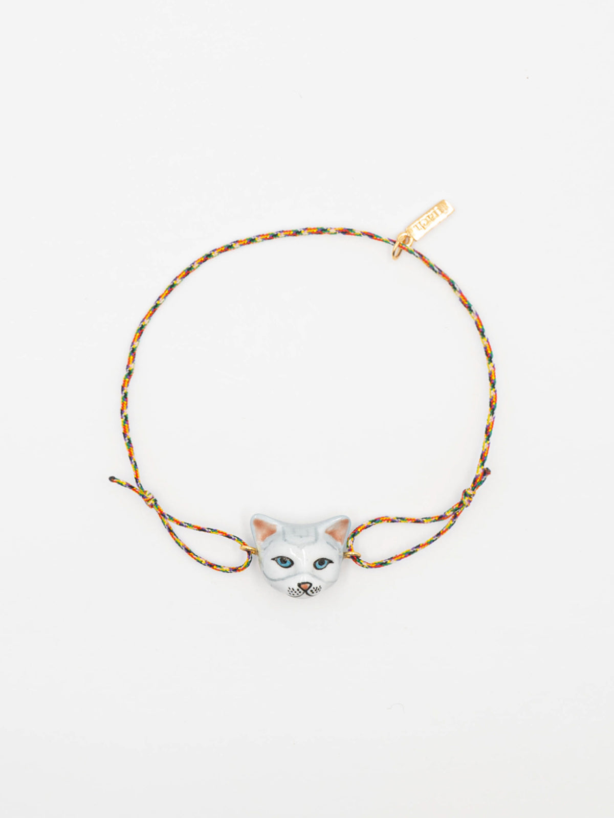 Bracelet charm's multicolore chat tabby