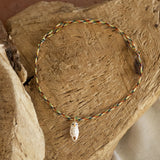 Bracelet charm's multicolore oiseau chouette porcelaine peint a la main