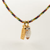 Bracelet cordon multicolore chouette