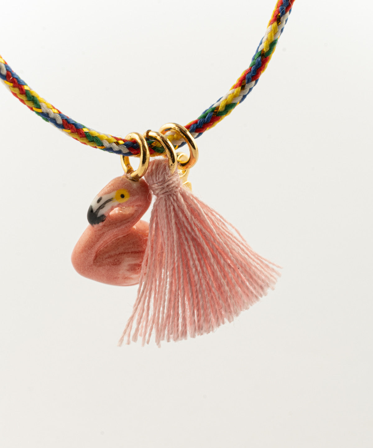 Bracelet corde flamant rose