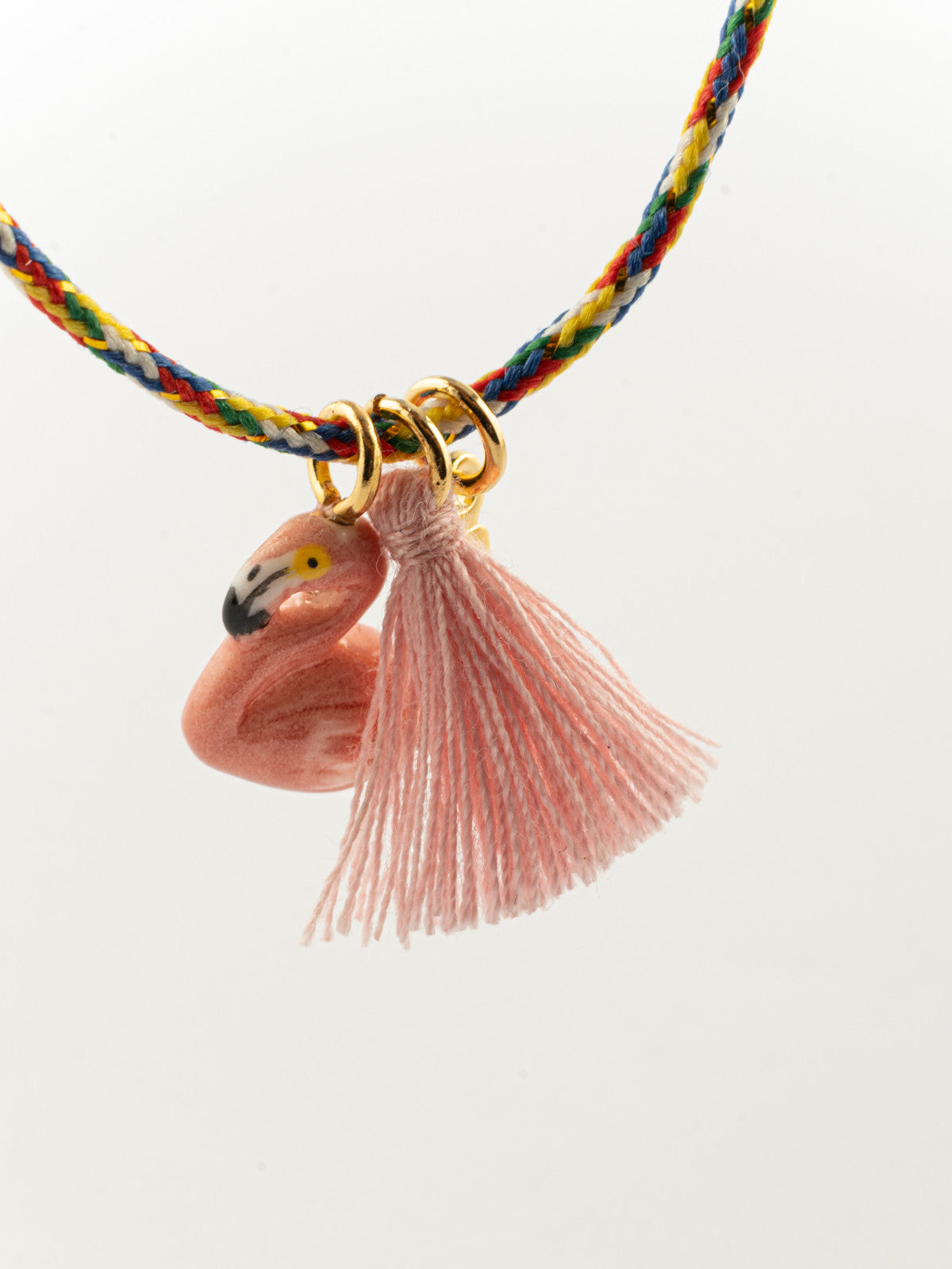 Bracelet corde flamant rose