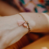 Bracelet corde flamant rose