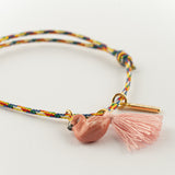Bracelet corde flamant rose
