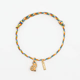 Bracelet charm's multicolore léopard assis