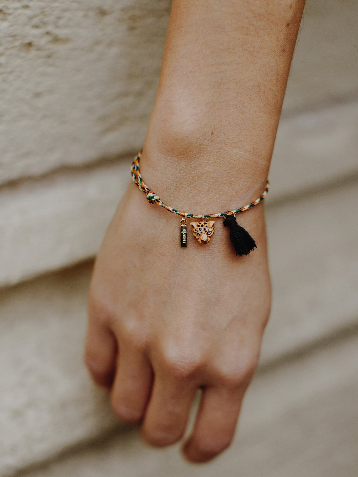 Bracelet corde léopard