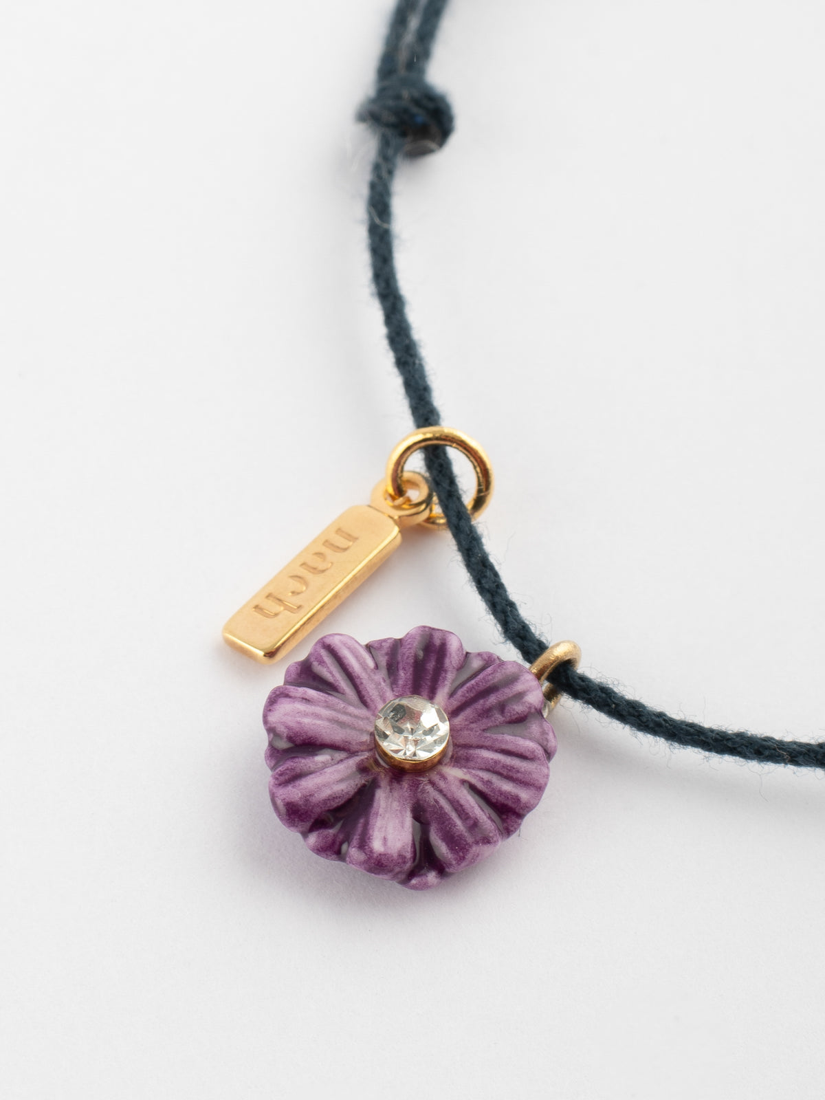 Bracelet cordon chardon violet