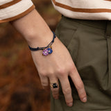 Bracelet cordon chardon violet