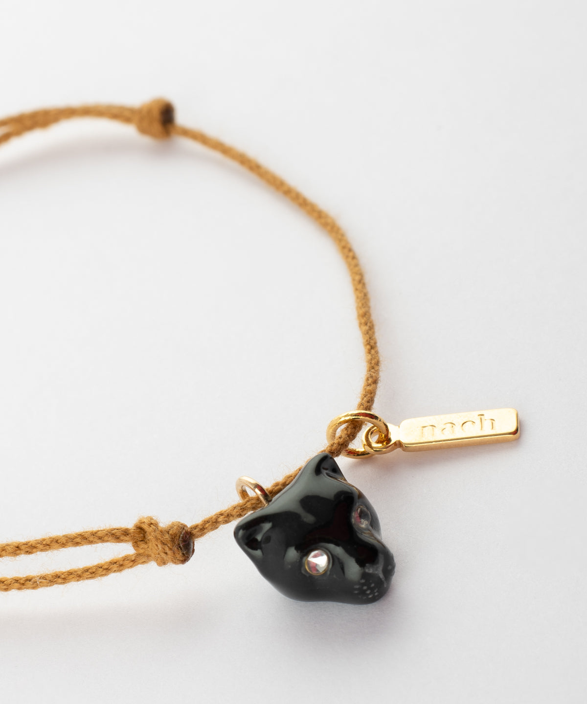 Bracelet cordon panthère noire