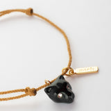 Bracelet cordon panthère noire