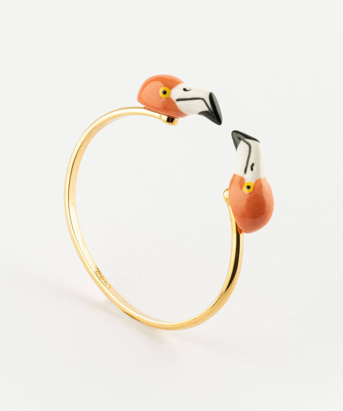 bracelet ajustable en porcelaine peinte à la main animal flamant rose