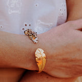 Bracelet léopard et feuille