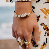 Bracelet léopard et feuille