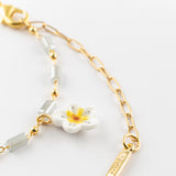 Bracelet fleur de poirier & chaton tabby
