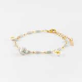Bracelet fleur de poirier & chaton tabby