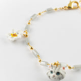 Bracelet fleur de poirier & chaton tabby