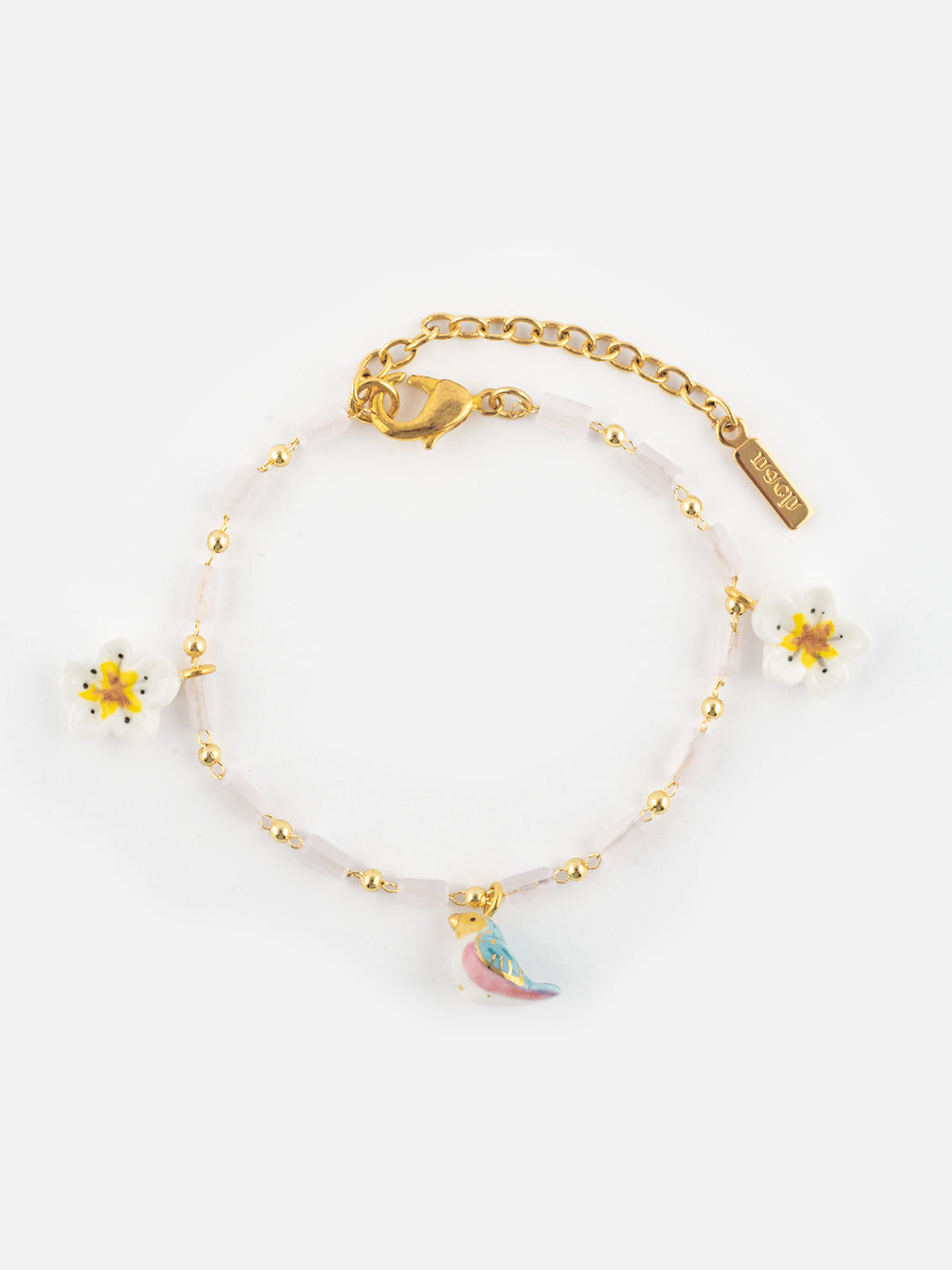 Bracelet fleur de poirier & oiseau bleu