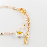 Bracelet fleur de poirier & oiseau bleu