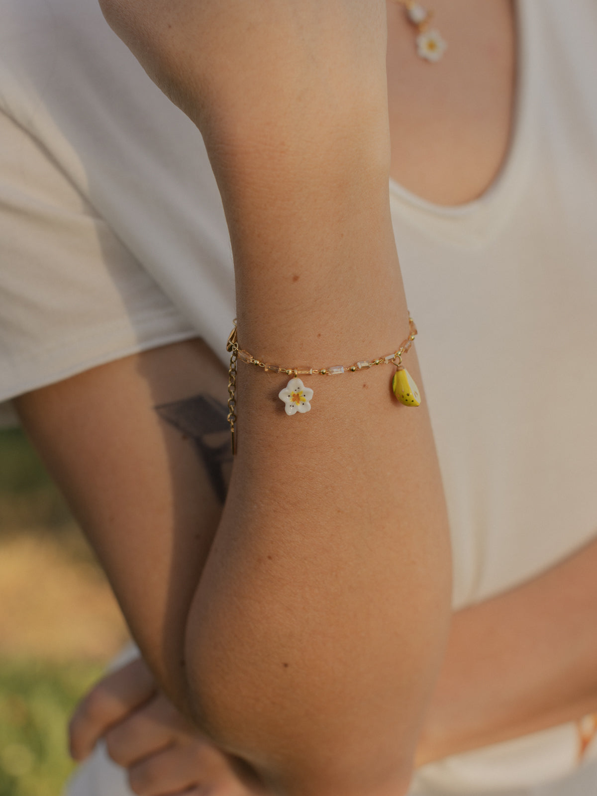 Bracelet fleur de poirier & poire