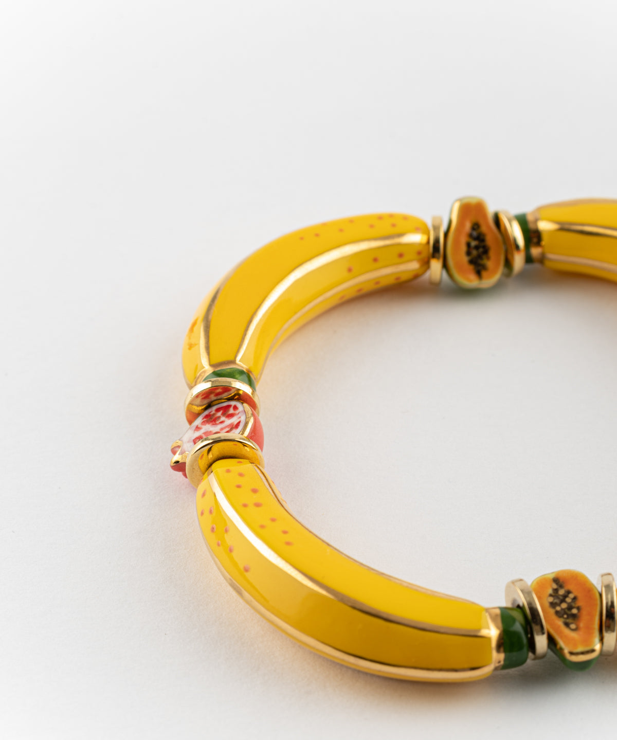 Bracelet fruits & perles bananes jaunes