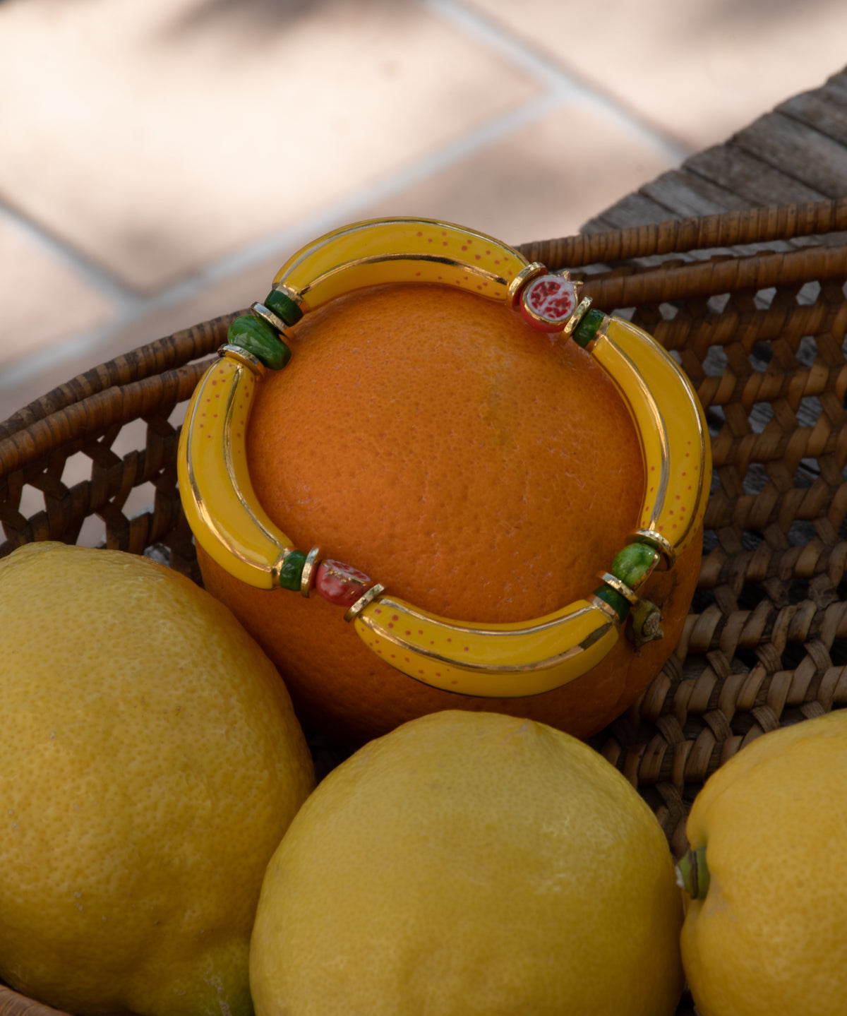 Bracelet fruits & perles bananes jaunes