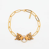 Bracelet léopards mordant anneau