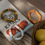 Bracelet perles orange perruche