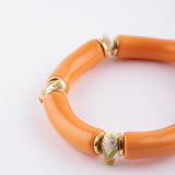 Bracelet perles orange perruche