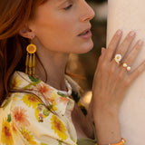 Bracelet perles orange perruche