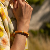 Bracelet perles orange perruche