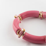 Bracelet perles roses cacatoès